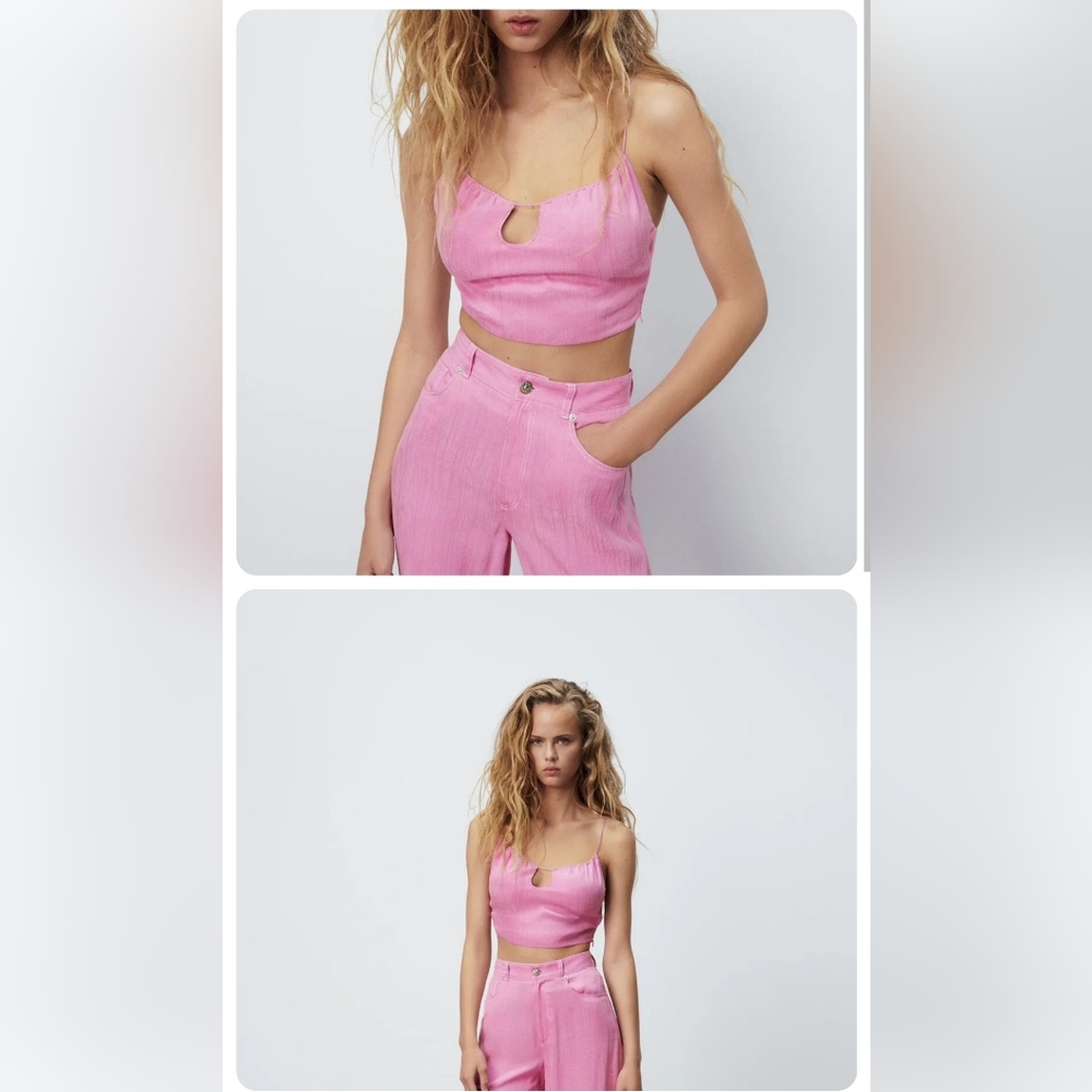 3/ $15 ZARA flowy pink crop sling